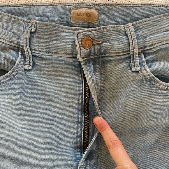 Mother Hustler Roller Flood Jeans In Cherie Cherie Size 29 Wide Leg High Rise - Picture 4 of 13